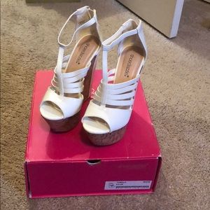 White wedge shoes